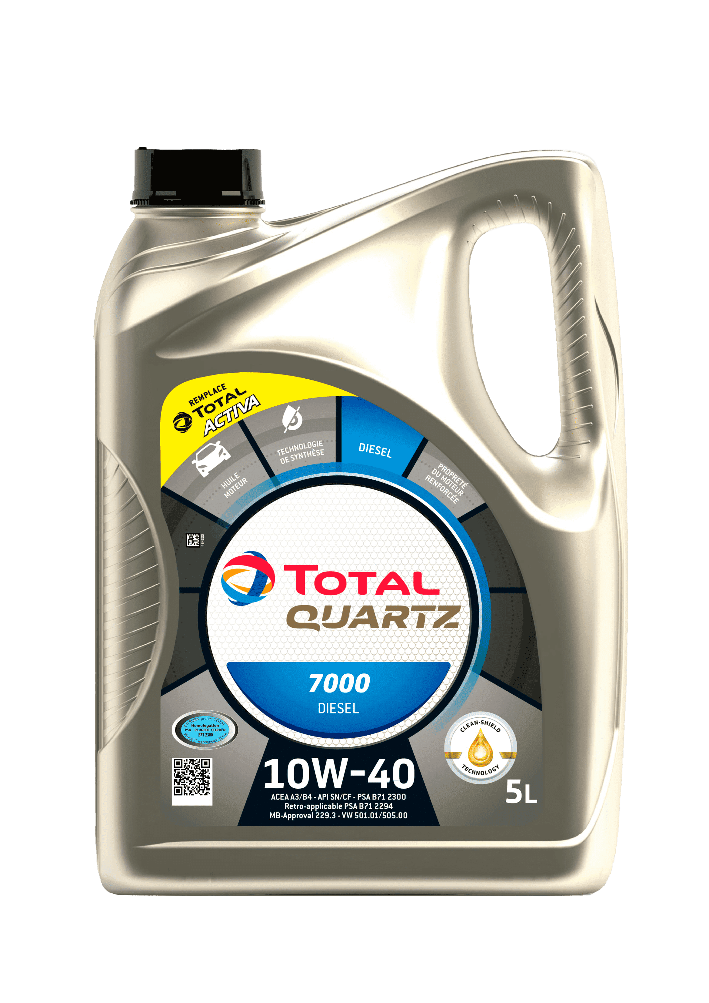 Моторное масло Total QUARTZ D 7000 10W40 (SN), 5л